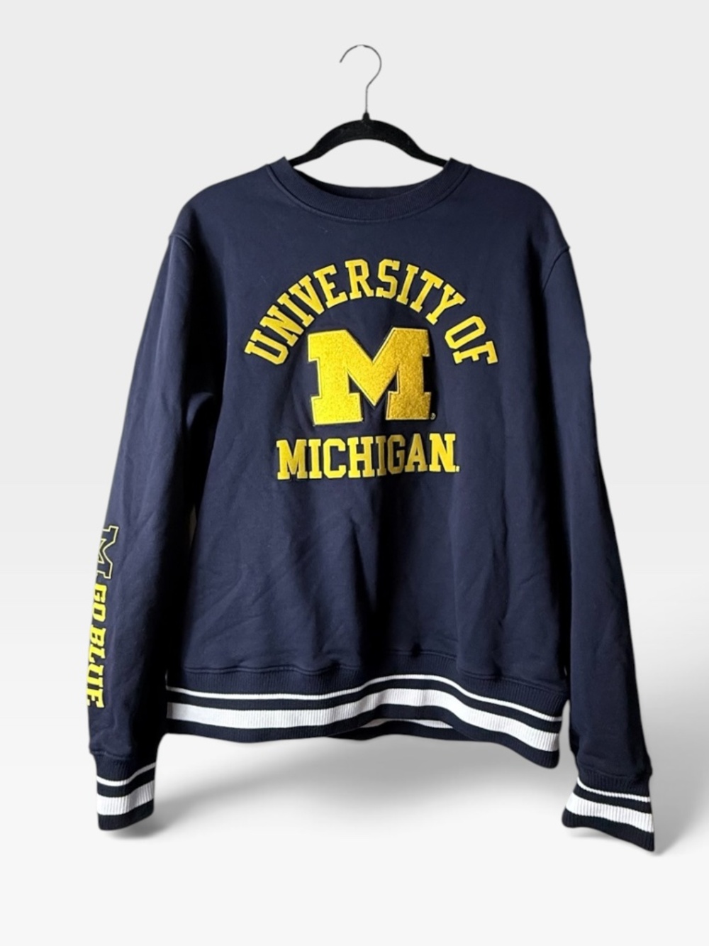 University of Michigan Sweatshirt Mens Large Blue NCAA Pro Standard Crewneck (M)